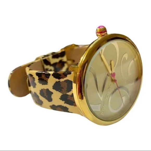 Betsey Johnson Accessories - Betsy Johnson Watch Leopard Band Large Gold Face Watch NEEDS A BATTERY
